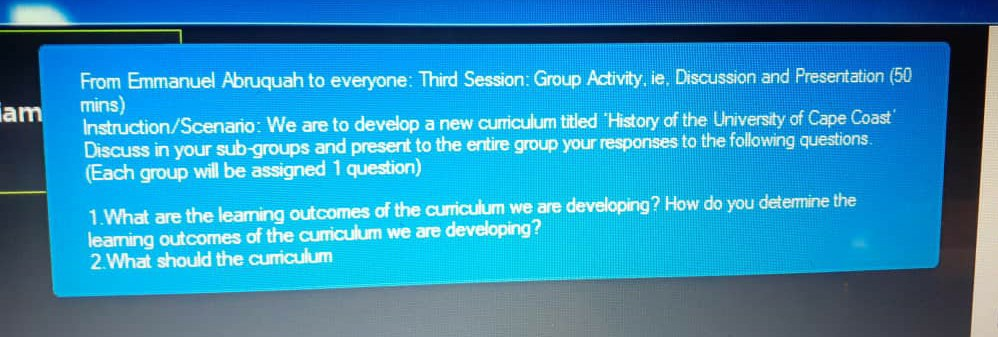 lam From Emmanuel Abruquah to everyone: Third