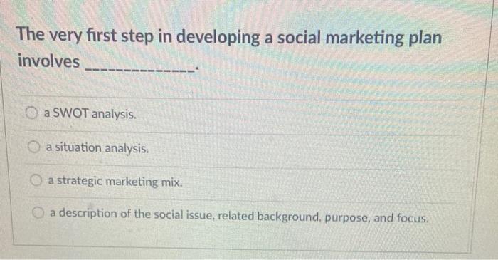 The very first step in developing a social
