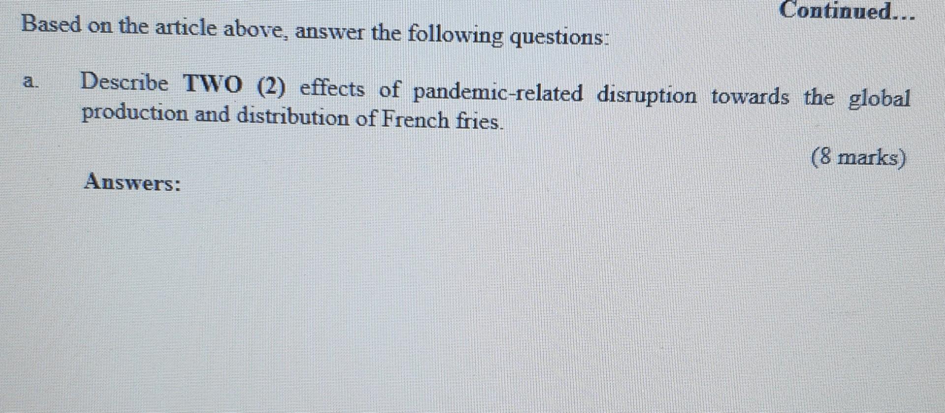 Please solve it ASAP. TQ question a QUESTION 2
