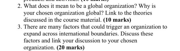 2. What does it mean to be a global organization?