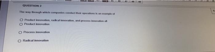 QUESTION S New knowledge-based innovation is