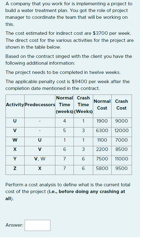 A company that you work for is implementing a