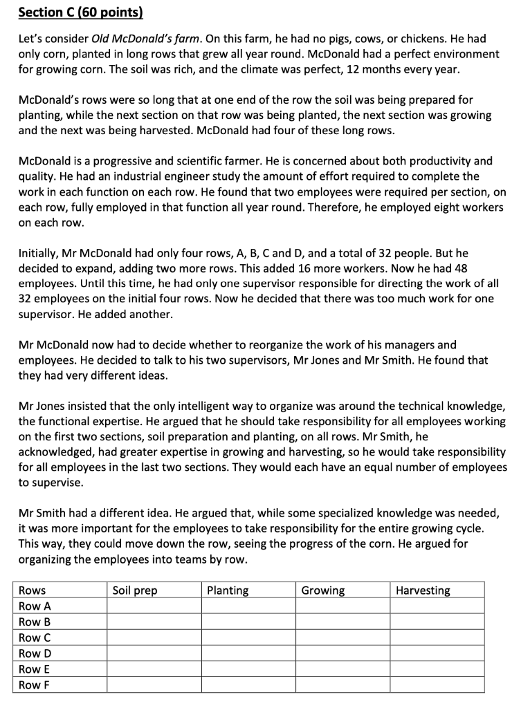 Section C ( 60 points) Let's consider Old