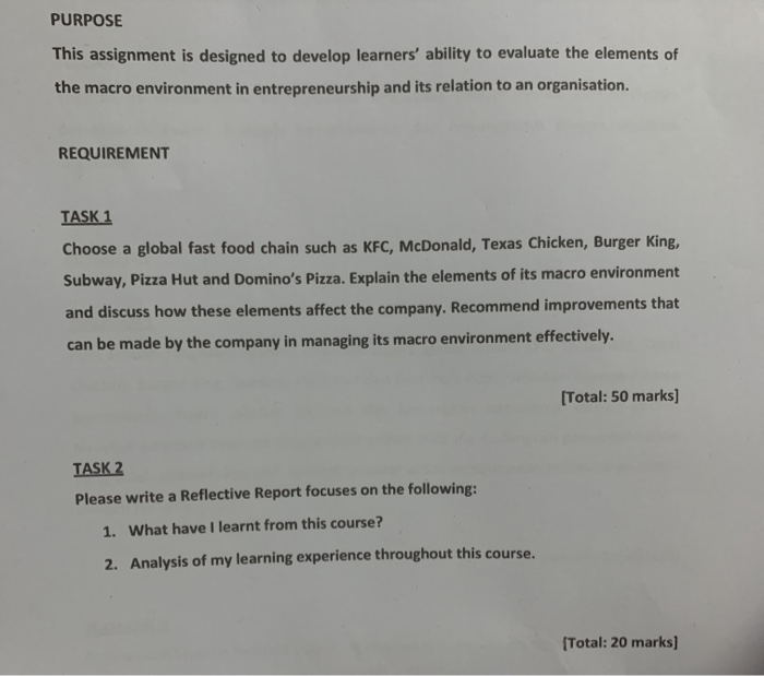 PURPOSE This assignment is designed to develop