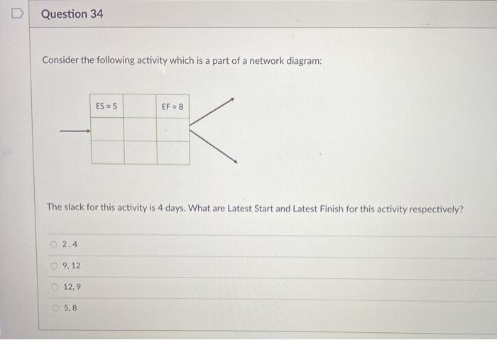 Question 34 Consider the following activity which