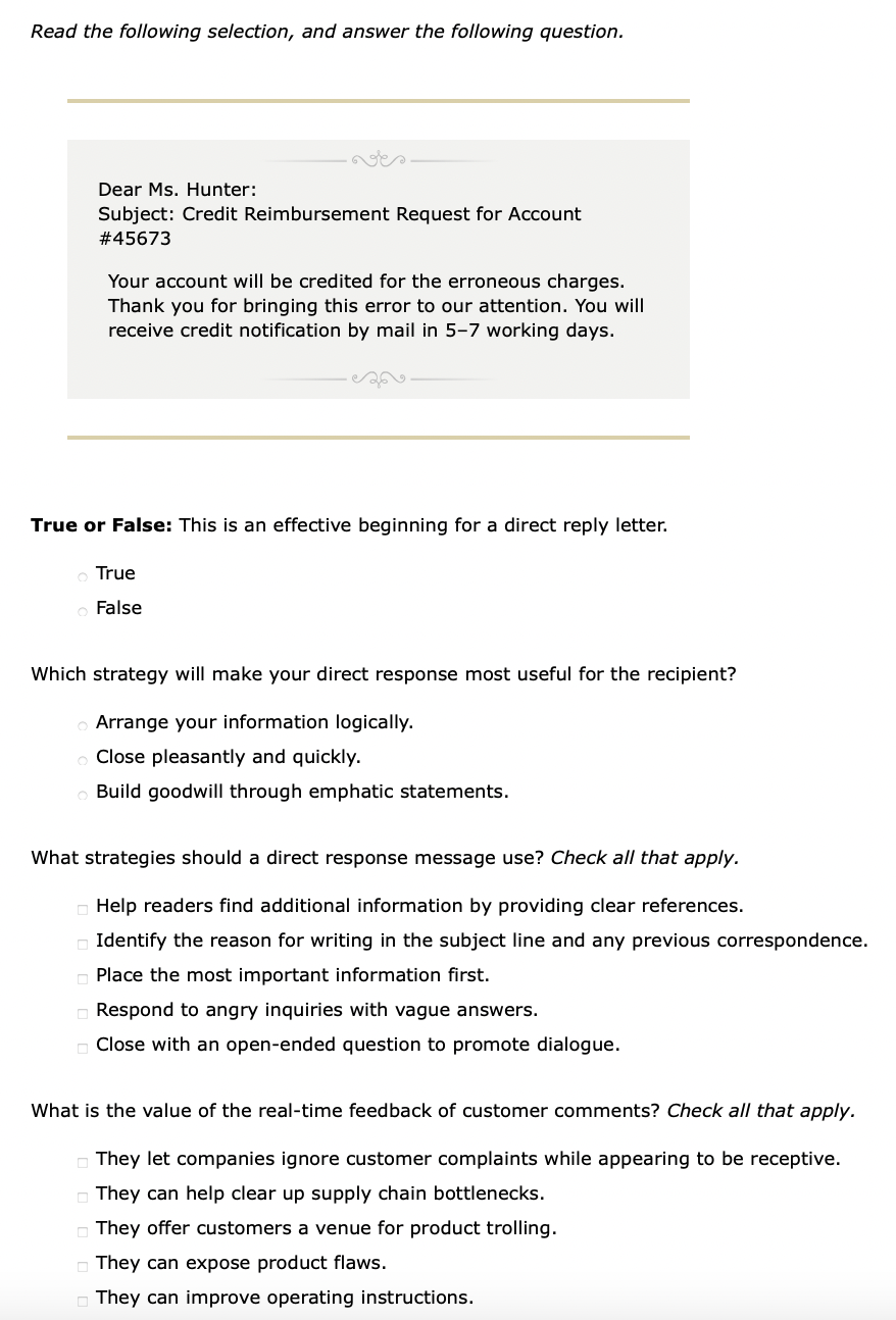 Options for first blue: - explain the request