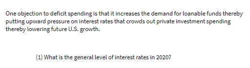 One objection to deficit spending is that it
