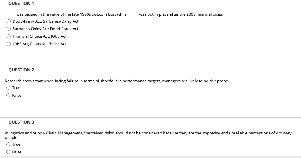 QUESTION 1 was put in place after the 2008
