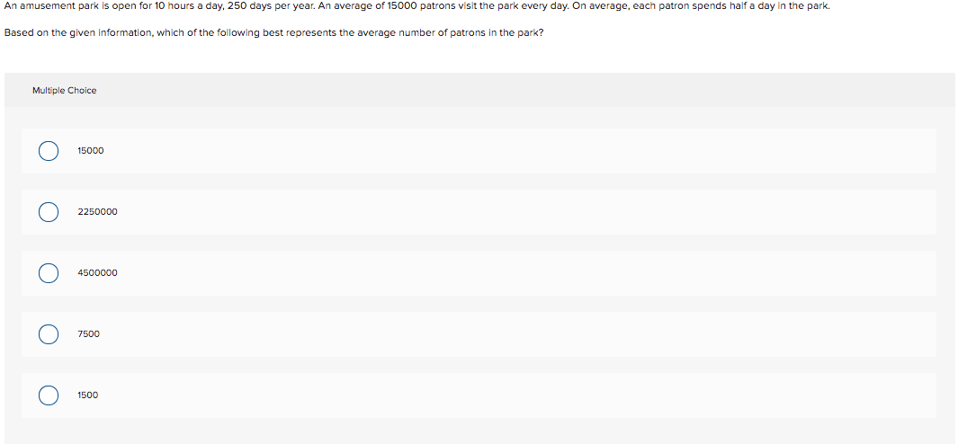 An amusement park is open for 10 hours a day, 250