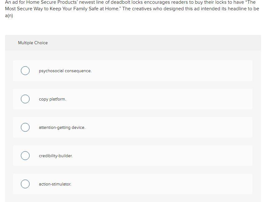 An ad for Home Secure Products' newest line of