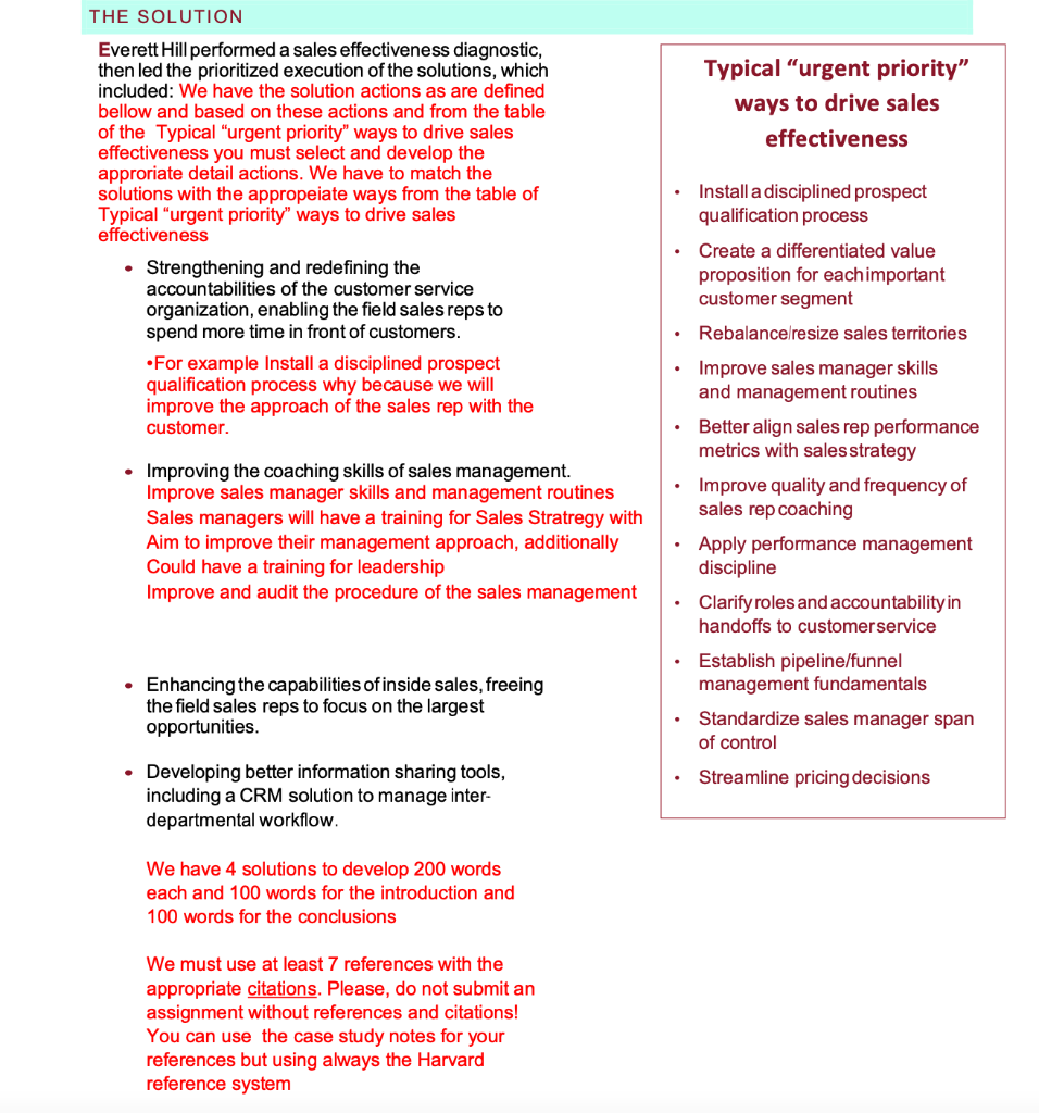 CASE STUDY SALES EFFECTIVENESS THE CHALLENGE A