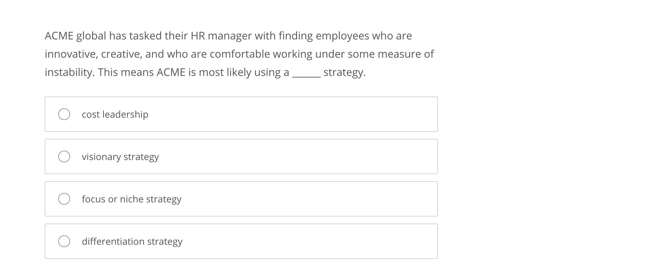 ACME global has tasked their HR manager with