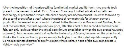 After the imposition of the price ceiling and