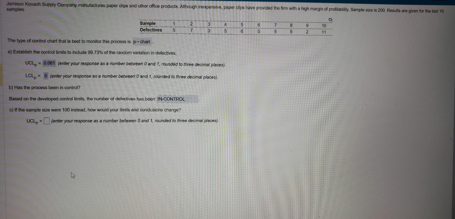 The type of control chart that is best to monitor