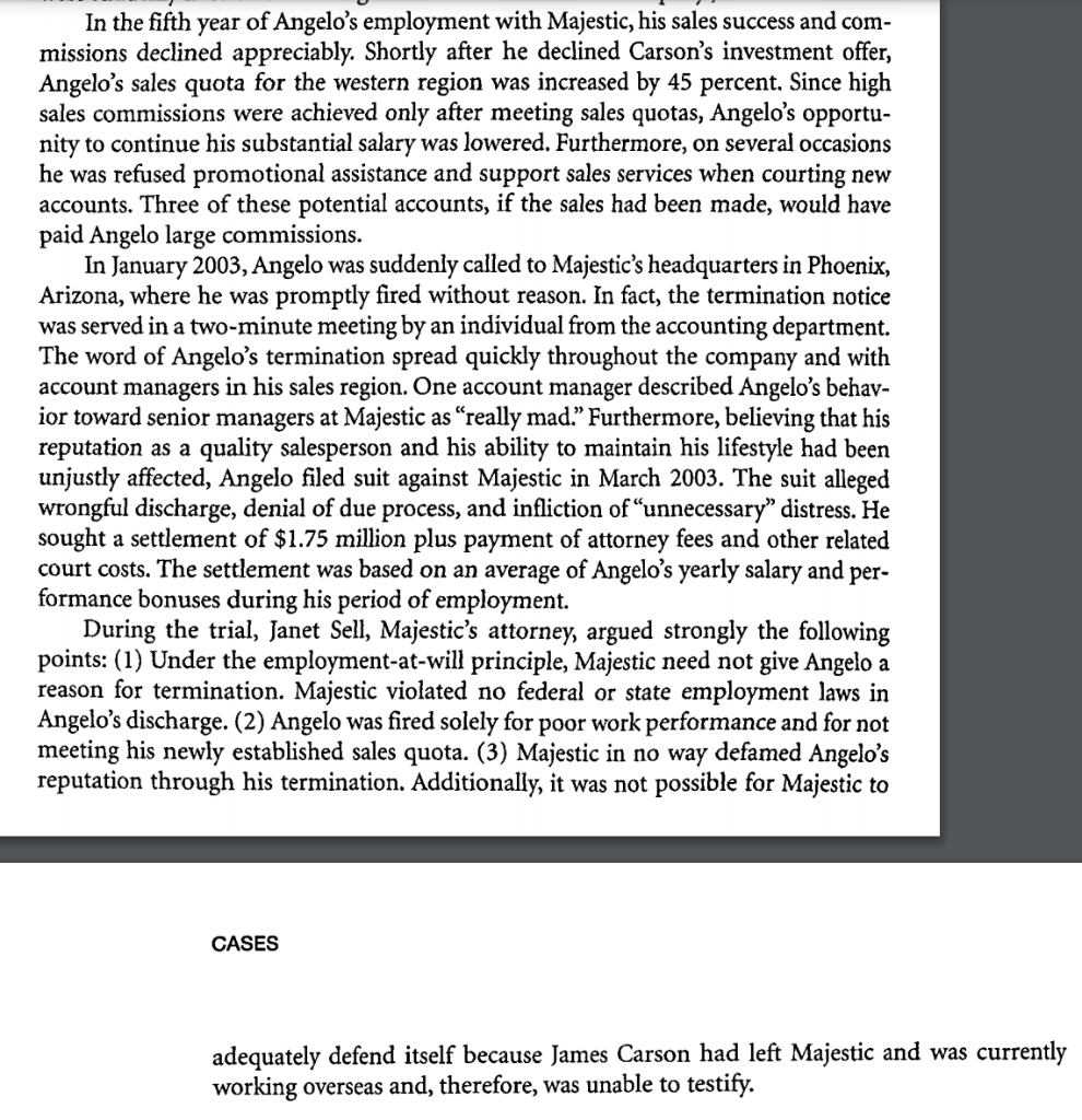 Read the case, "Wrongful Discharge or Simply Poor
