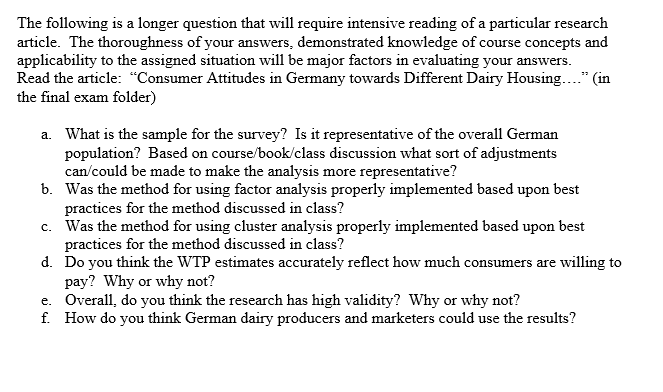 The following is a longer question that will