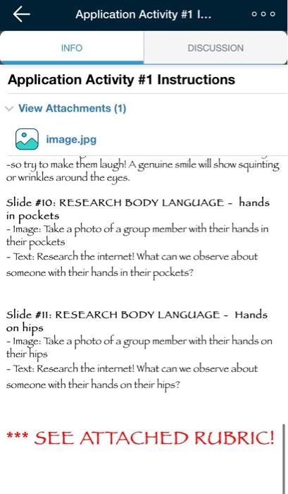 Application Activity #1 I... OOO INFO DISCUSSION