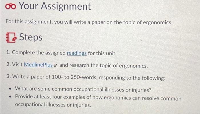 oo Your Assignment For this assignment, you will