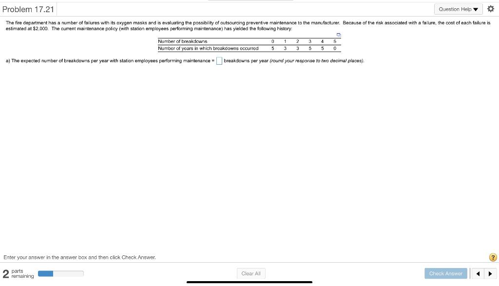Problem 17.21 Question Help The fire department