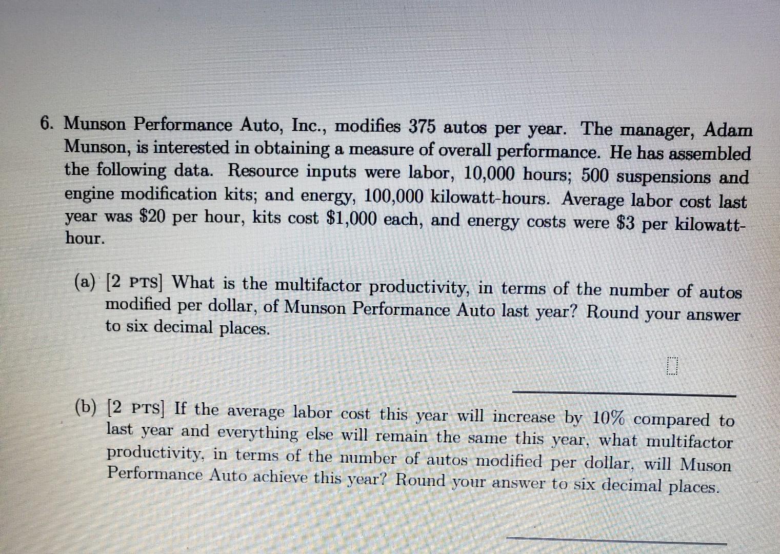 6. Munson Performance Auto, Inc., modifies 375