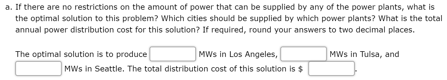 Problem 10-07 (Algorithmic) Aggie Power