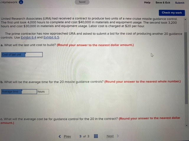 Homework Saved Help Save & Exit Submit Check my