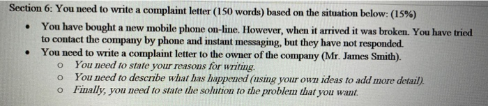 150 Words Please Section 6: You need to write a