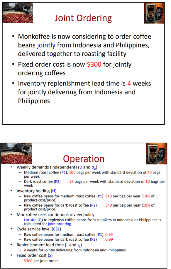 Joint Ordering Monkoffee is now considering to