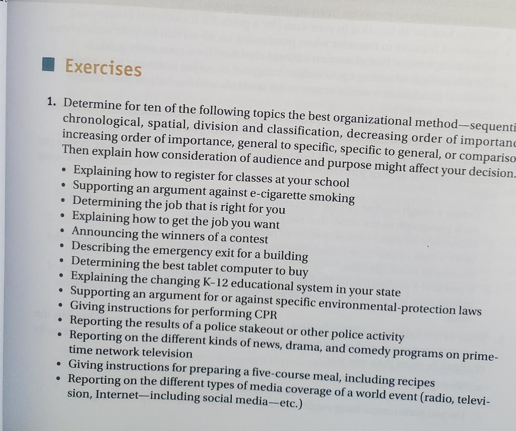 For each topic you select, you will assign it an