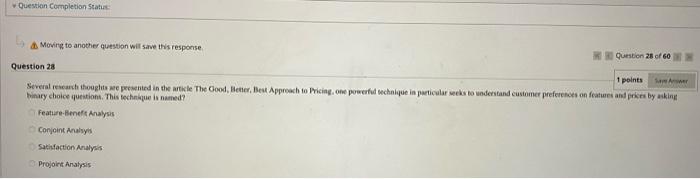 Question 28 1 points Several research thoughts