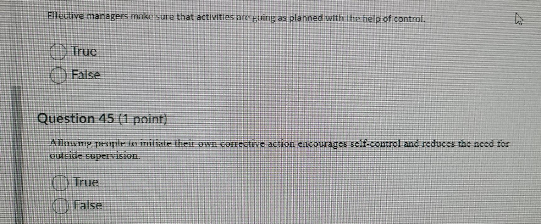 Effective managers make sure that activities are