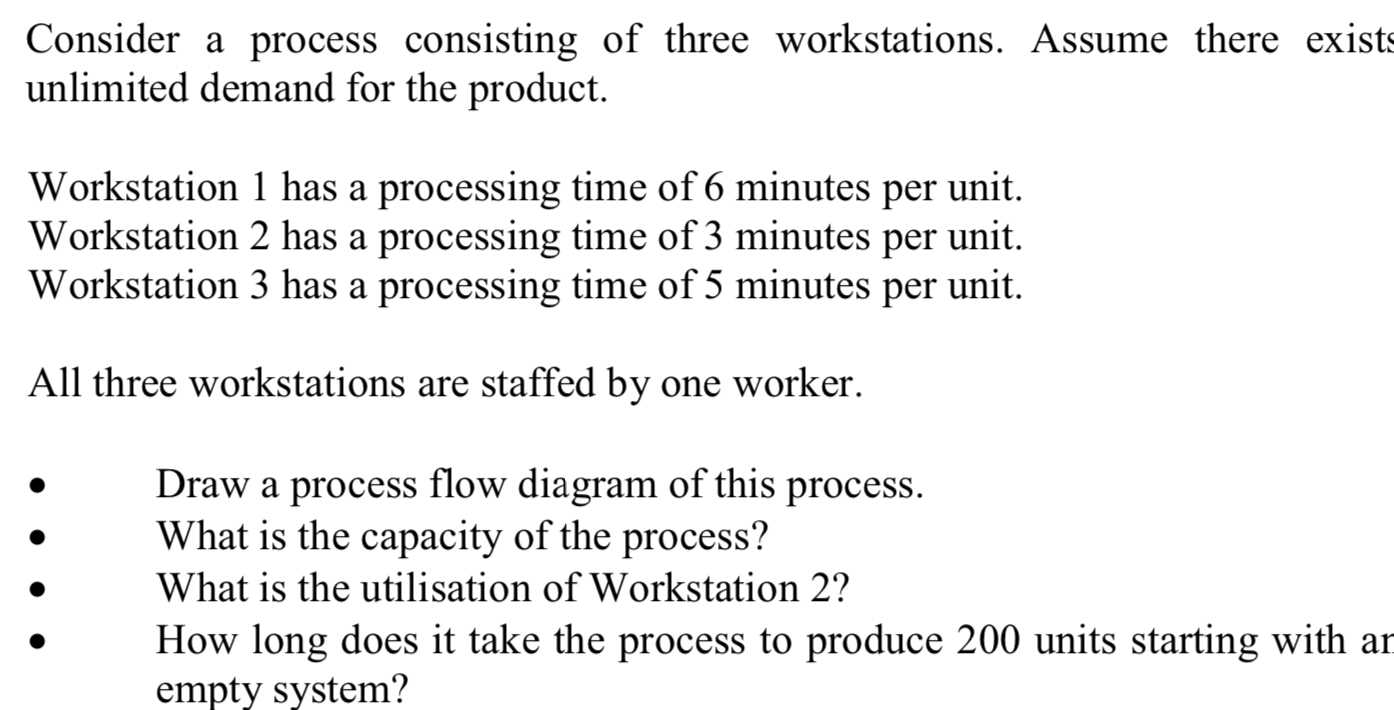 Consider a process consisting of three