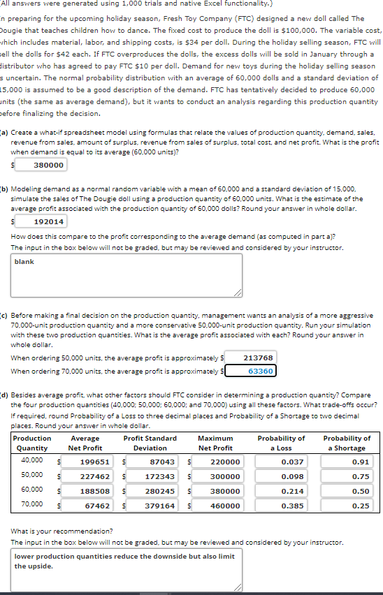 All answers were generated using 1,000 trials and