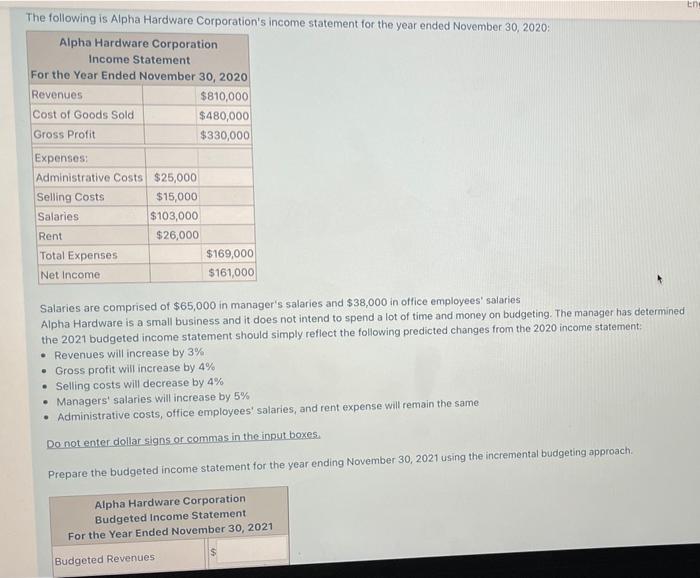 Ene The following is Alpha Hardware Corporation's