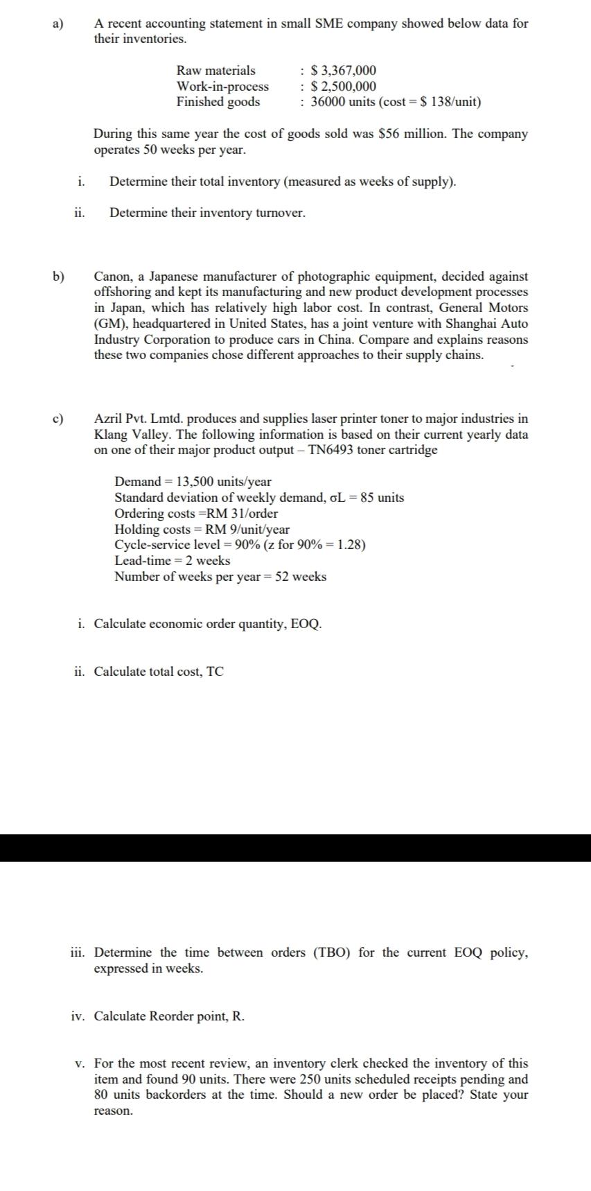 a) A recent accounting statement in small SME