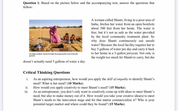 Question 1. Based on the picture below and the