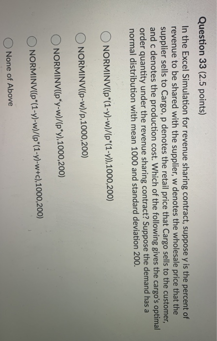 Question 31 (2.5 points) Saved Which of the