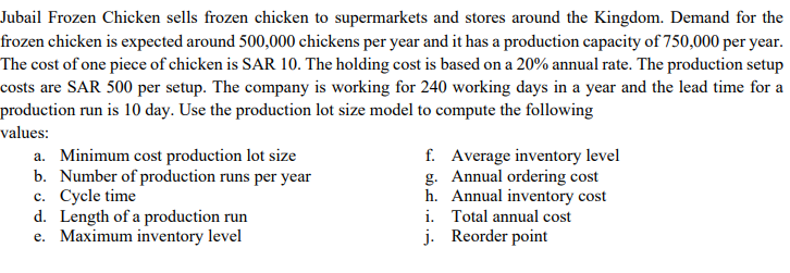 Jubail Frozen Chicken sells frozen chicken to