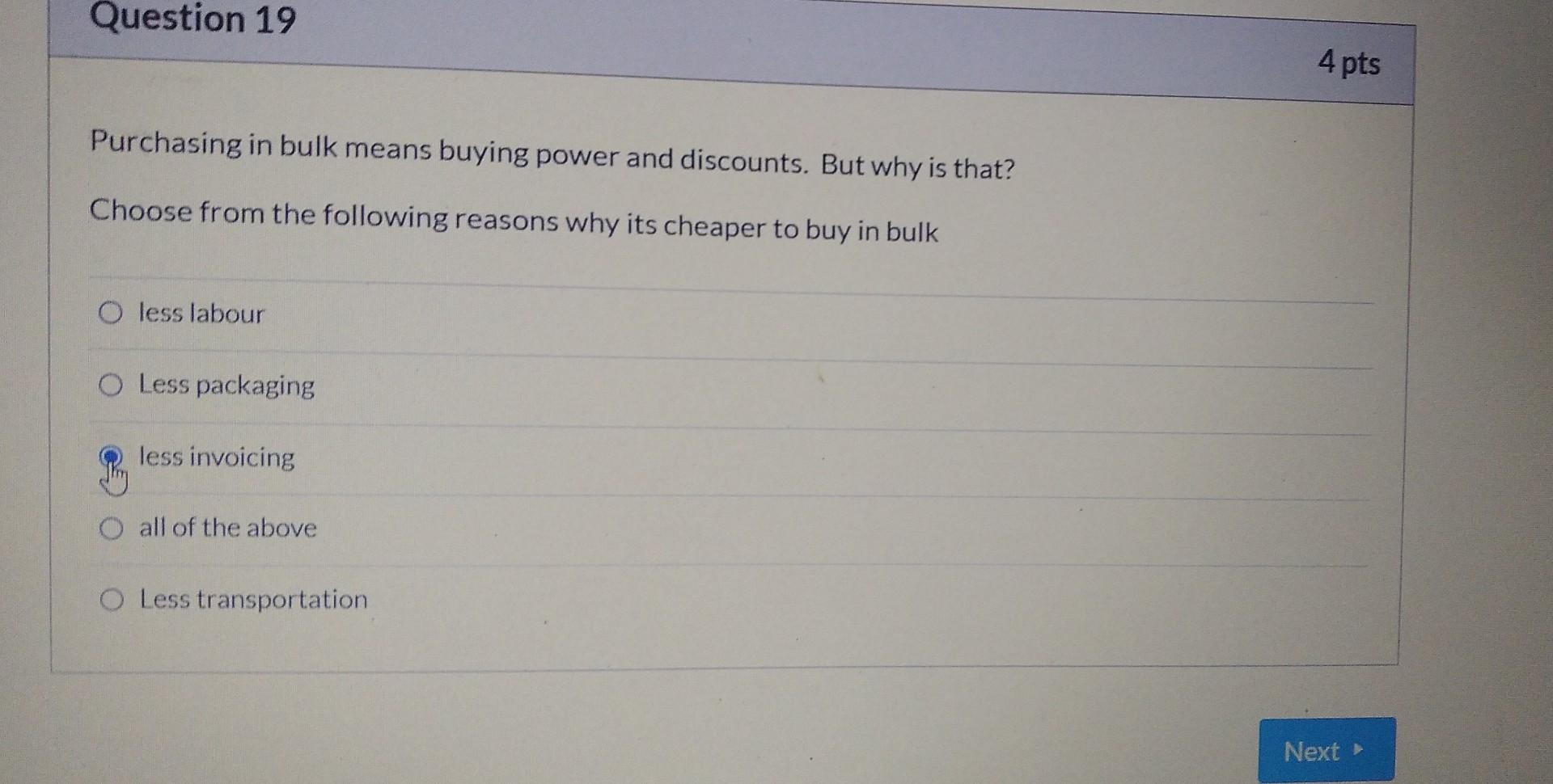 Purchasing in bulk means buying power and