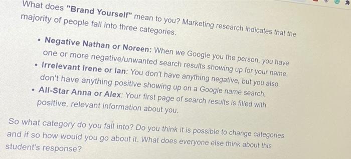 # What does "Brand Yourself" mean to you?