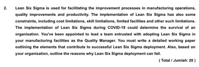 QUESTION/ SOALAN MARKS/MARKAH 1. You've been