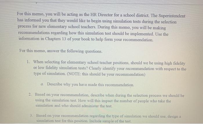 please answer questions 2 and 3 For this memo,