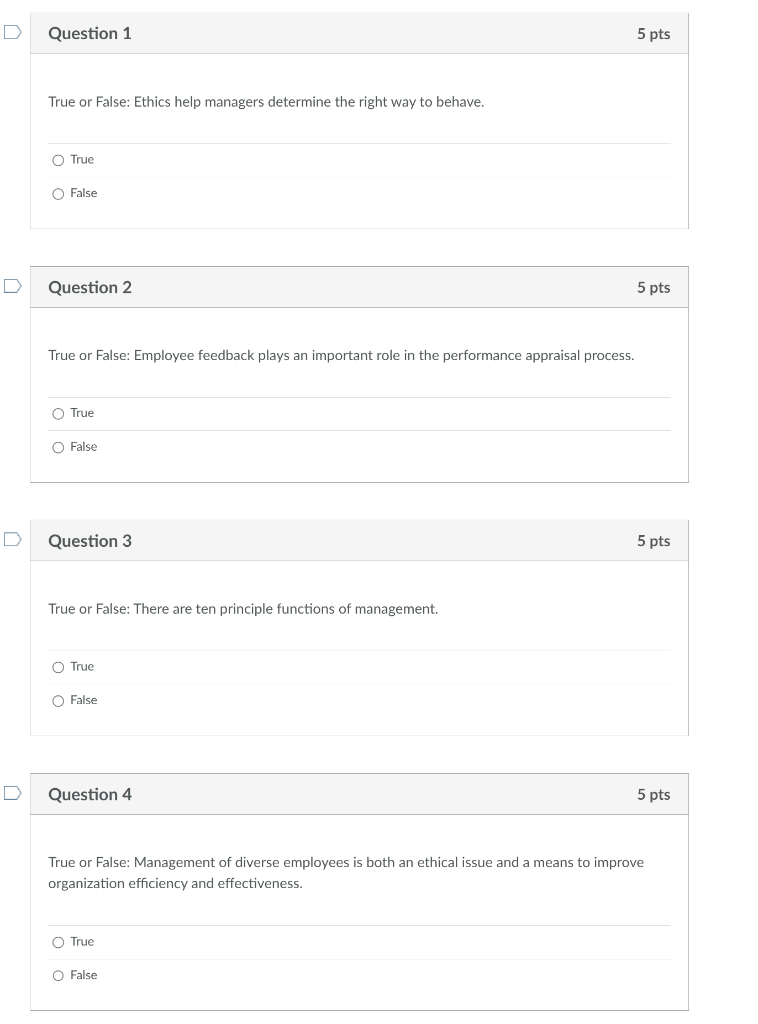 True or False: Ethics help managers determine the