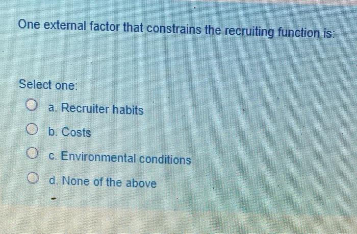 One external factor that constrains the