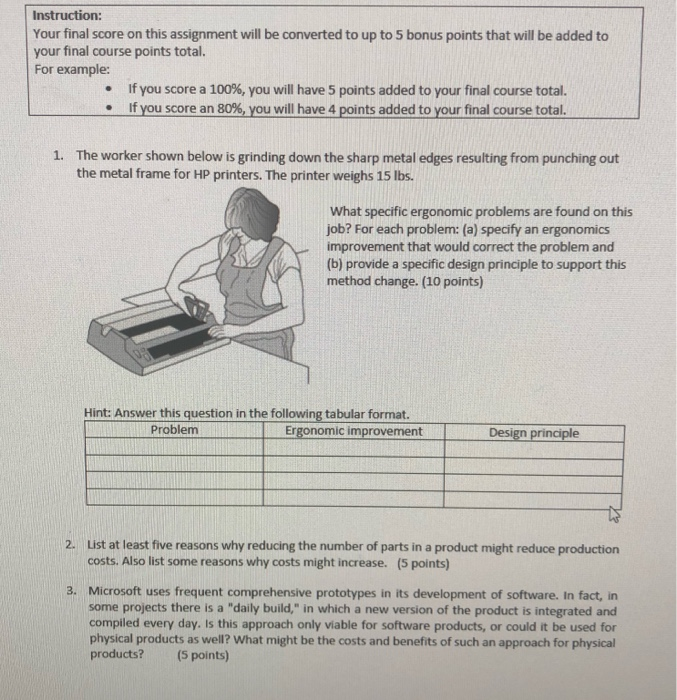 Instruction: Your final score on this assignment