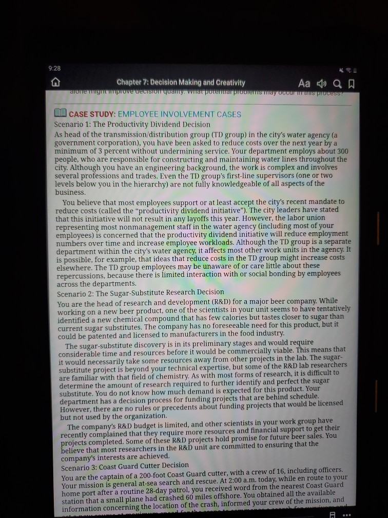 9:28 Chapter 7: Decision Making and Creativity Aa