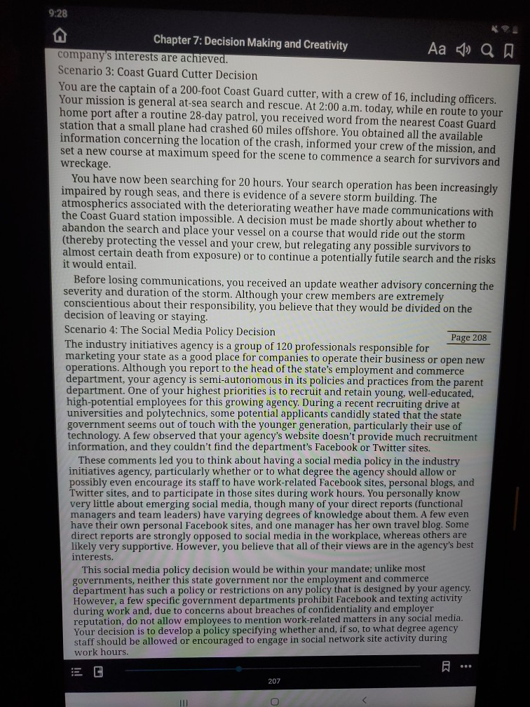 9:28 Chapter 7: Decision Making and Creativity Aa