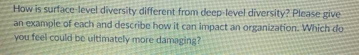 How is surface-level diversity different from