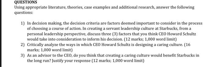 Read the case scenario below and answer the