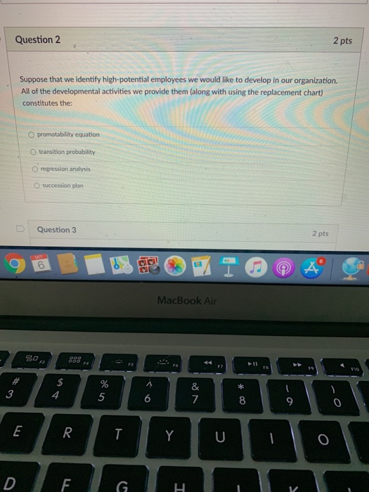 Question 2 2 pts Suppose that we identify